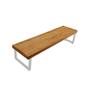 Imagem de Conjunto Mesa Industrial Bernardo 1,30m Ferragem Branca com 2 Bancos Industrial Bernardo