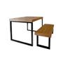 Imagem de Conjunto Mesa Industrial Bernardo 1,30m Ferragem Preta com Banco Industrial Bernardo