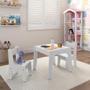 Imagem de Conjunto  Mesa Infantil Com 2 Cadeiras MDF Diana Branco Brilho Ofertamo