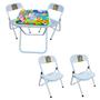 Imagem de Conjunto Mesa Infantil Dobrável C/ 4 Cadeira Aço Até 40kg Ideal P/ Crianças Cor Divertida Estampa Lúdica Não Risca Chão