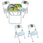 Imagem de Conjunto Mesa Infantil Dobrável C/ 4 Cadeira Aço Até 40kg Ideal P/ Crianças Cor Divertida Estampa Lúdica Não Risca Chão