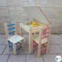 Imagem de Conjunto Mesa Infantil Madeira MDF Maciça Baú Com 1 Cadeira Premium 