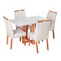Imagem de Conjunto Mesa Itália com 4 Cadeiras de Madeira Maciça e Estofada Sophia Authentic Espresso Móveis