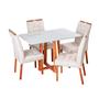Imagem de Conjunto Mesa Itália com 4 Cadeiras de Madeira Maciça e Estofada Sophia Authentic Espresso Móveis