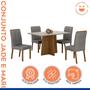 Imagem de Conjunto Mesa Jade 120cm com 4 Cadeiras Madeira Maciça Mari