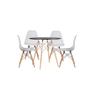 Imagem de Conjunto Mesa Jantar 90cm Eiffel Eames 04 Cadeiras Eiffel