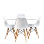 Imagem de Conjunto Mesa Jantar Quadrada Eiffel 80cm Branco Mdf + 4 cadeiras Charles Eames