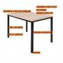 Imagem de Conjunto mesa jogo sala jantar ciplafe karina flex 4 cadeiras tubo preto fosco tampo carvalho montreal 1,10m assento linho bege