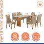 Imagem de Conjunto Mesa Julia 160cm com 6 Cadeiras Madeira Maciça Lara