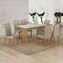 Imagem de Conjunto Mesa Julia 160cm com 6 Cadeiras Madeira Maciça Lara