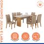 Imagem de Conjunto Mesa Julia com Vidro com 6 Cadeiras Madeira Maciça Lara