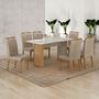 Imagem de Conjunto Mesa Julia com Vidro com 6 Cadeiras Madeira Maciça Lara