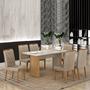 Imagem de Conjunto Mesa Julia com Vidro com 6 Cadeiras Madeira Maciça Lara