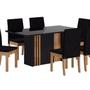 Imagem de Conjunto Mesa Lara 1600cm X 900cm com 6 Cadeiras Cristal Mel/Preto