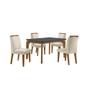 Imagem de Conjunto Mesa Liz 120cm Com Vidro 4 Cadeiras Athenas Grafite