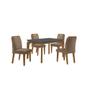 Imagem de Conjunto Mesa Liz 120cm Com Vidro 4 Cadeiras Athenas Grafite
