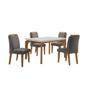 Imagem de Conjunto Mesa Liz 120cm Com Vidro 4 Cadeiras Off White