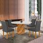 Imagem de Conjunto Mesa Luna 100cm com 4 Cadeiras Arizona Tampo Redondo Plus com Vidro
