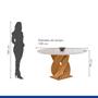 Imagem de Conjunto Mesa Luna 100cm com 4 Cadeiras Arizona Tampo Redondo Plus com Vidro Cinamomo /Off White/Claro