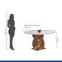 Imagem de Conjunto Mesa Luna 100cm com 4 Cadeiras Canela Tampo Redondo Plus com Vidro