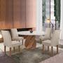 Imagem de Conjunto Mesa Luna 100cm com 4 Cadeiras Canela Tampo Redondo Plus com Vidro