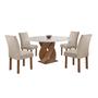 Imagem de Conjunto Mesa Luna 100cm com 4 Cadeiras Canela Tampo Redondo Plus com Vidro