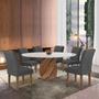 Imagem de Conjunto Mesa Luna 120cm com 6 Cadeiras Arizona Tampo Redondo Plus com Vidro