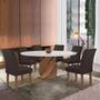 Imagem de Conjunto Mesa Luna 120cm com 6 Cadeiras Canela Tampo Redondo Plus com Vidro