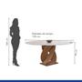 Imagem de Conjunto Mesa Luna 120cm com 6 Cadeiras Canela Tampo Redondo Plus com Vidro