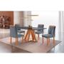 Imagem de Conjunto Mesa Madri com 4 Cadeiras Lisboa Tampo em Vidro 120x90cm Cel Móveis