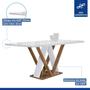 Imagem de Conjunto Mesa Manuela 120cm com 4 Cadeiras Canela Tampo Dakota Plus com Vidro Yescasa