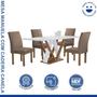 Imagem de Conjunto Mesa Manuela 120cm com 4 Cadeiras Canela Tampo Dakota Plus com Vidro Yescasa