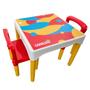 Imagem de Conjunto Mesa Mesinha Infantil Com 2 Cadeiras Escolar Plástica Camaleão