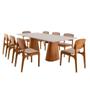 Imagem de Conjunto Mesa Noronha Com Vidro E 8 Cadeiras Off White