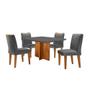 Imagem de Conjunto Mesa Olímpia 90cm Tampo Em Mdf 4cad Grafite
