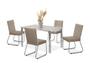 Imagem de Conjunto mesa onix cr rt. 1,20x0,80 vd serig-4 cad.dallas new cr - bc-80 - bc-80 - ofw