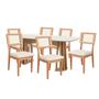 Imagem de Conjunto Mesa Oval 6 Cadeiras de Jantar Encosto Tela 100% MDF Off White Cesare Claro Dalla Costa