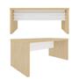 Imagem de Conjunto Mesa Para Escritorio Tamburato 1600 e Mesa De Apoio 890 e Gaveteiro com 3 Gavetas Tamburato Cor Carvalho com Branco