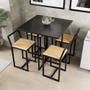 Imagem de Conjunto Mesa Preta 4 Cadeiras Pequena Pinus Industrial Black