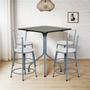 Imagem de Conjunto Mesa Quadrada 70cm Cinza Com 4 Banquetas Epoxi