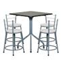Imagem de Conjunto Mesa Quadrada 70cm Cinza Com 4 Banquetas Epoxi