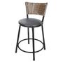 Imagem de Conjunto Mesa Quadrada 70cm Preta Com 4 Banquetas Junco Cappuccino