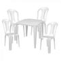 Imagem de Conjunto Mesa Quadrada Bela Vista + 4 Cadeiras em Plastico Branca  Mor 