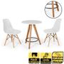 Imagem de Conjunto Mesa Redonda Aline 70cm Branca com 2 Cadeiras Eames Eiffel - Branco