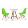 Imagem de Conjunto Mesa Redonda Aline 70cm Branca com 2 Cadeiras Eames Eiffel - Verde