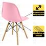 Imagem de Conjunto Mesa Redonda Aline 70cm Natural com 2 Cadeiras Eames Eiffel - Rosa