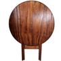 Imagem de Conjunto Mesa Redondo 90cm Dobrável com 4 Cadeiras em Madeira Maciça - Imbuia
