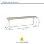 Imagem de Conjunto Mesa Retangular 180cm X 75,5cm com 2 Bancos Varetas Cromado/Branco