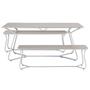 Imagem de Conjunto Mesa Retangular 180cm X 75,5cm com 2 Bancos Varetas Cromado/Branco