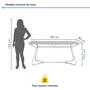 Imagem de Conjunto Mesa Retangular 180cm X 75,5cm com 2 Bancos Varetas Cromado/Branco